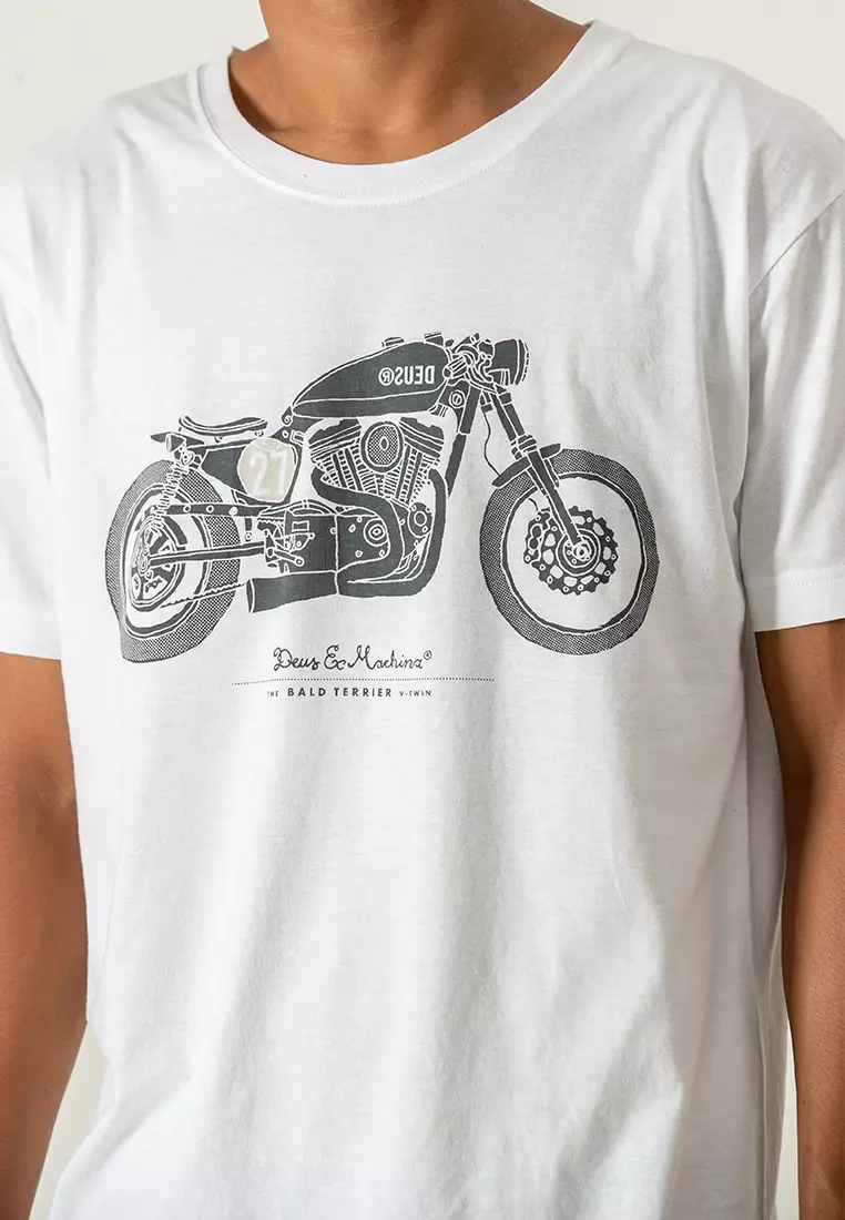 Deus Ex Machina☆BALD TERRIER V TWIN OG プリント 半袖Tシャツ Deus Ex Machina☆BALD TERRIER V TWIN OG プリント 半袖Tシャツ