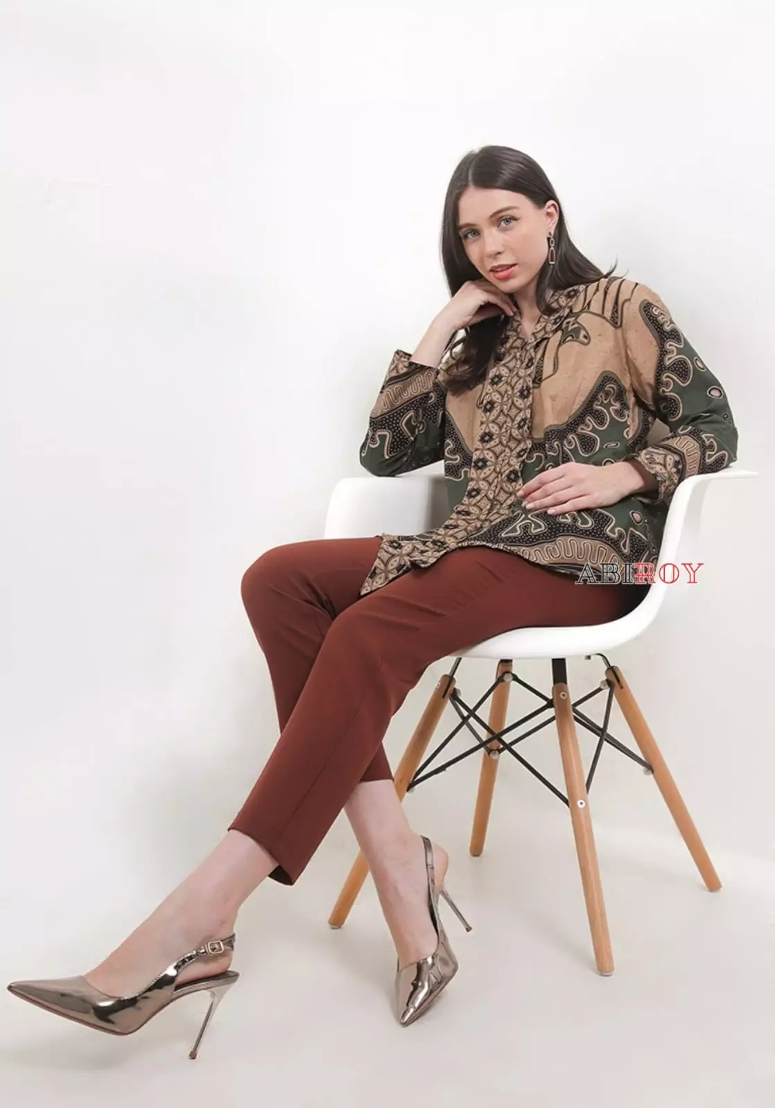 Blouse Batik Ardiwangsa Hijau Premium Slimfit Elegant NLN