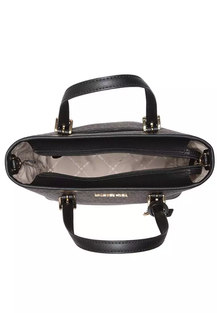 Jet Set Travel Extra-Small Logo Top-Zip Tote Bag - Dark Brown/Black