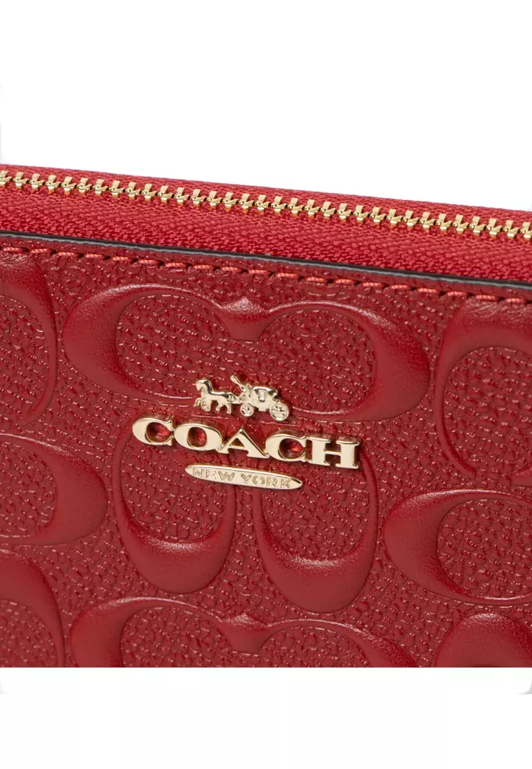 Coach Coach Medium ID Zip Wallet In Signature Leather Red 2024 Buy