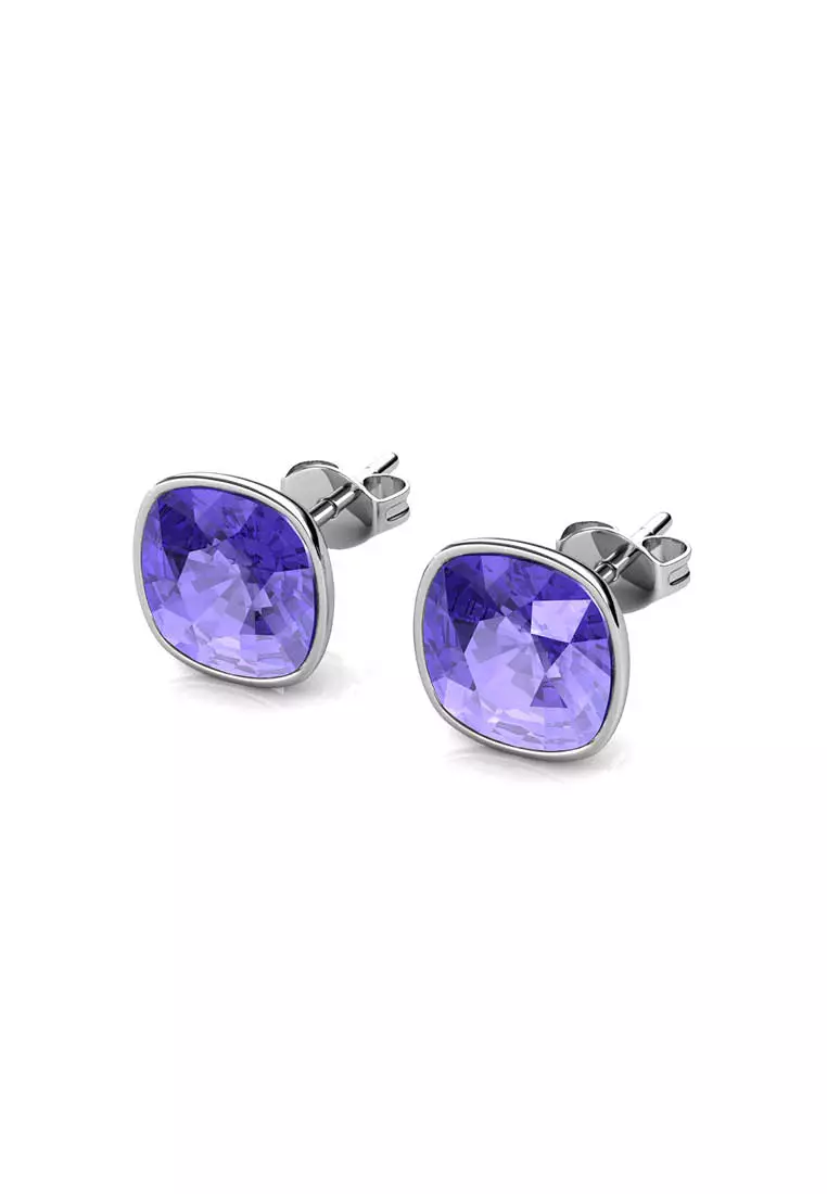 Amethyst Earring Tanzanite - Anting Crystal Swarovski by Her Jewellery