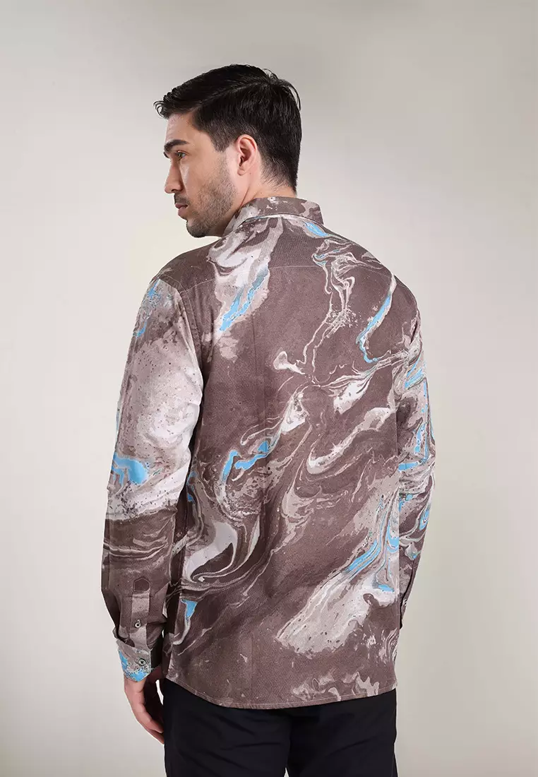 MOC Kemeja Lengan Panjang Pria LOURY - BEIGE