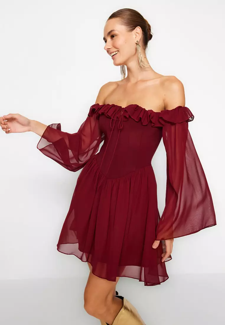 Buy Trendyol Chiffon Mini Dress Online ZALORA Malaysia