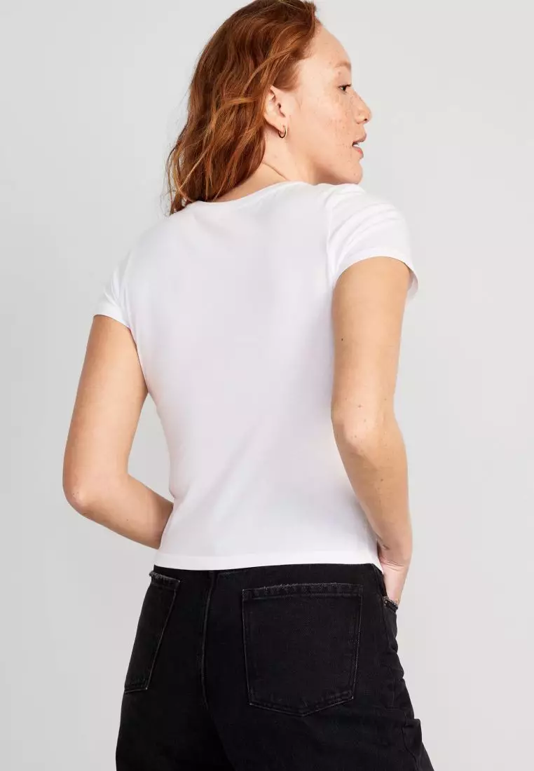 Cropped Slim-Fit T-Shirt For Women