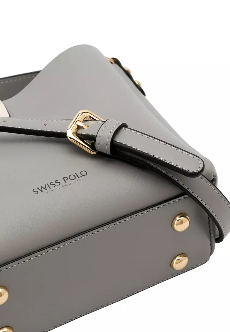 2-In-1 Top Handle Bag Sling Bag & Sling Bag (2-in-1 Tas Tangan & Tas Selempang Wanita) - Abu-Abu