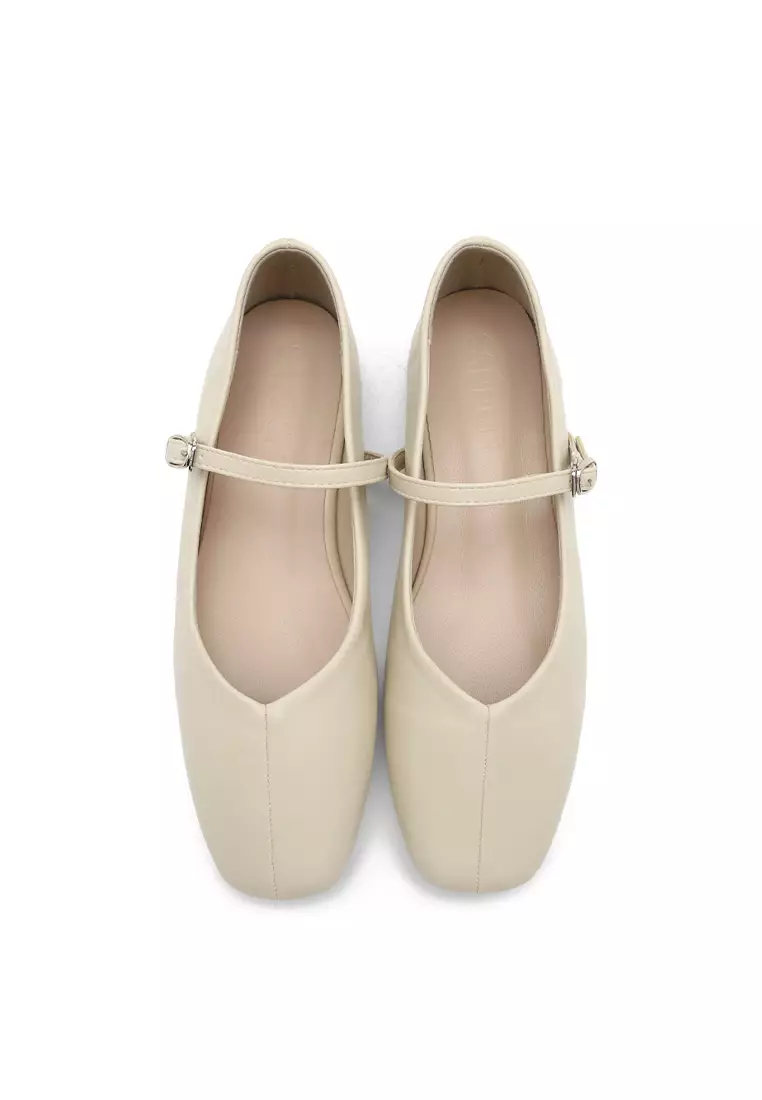 Melliji Maryjane Flats (1cm) - Ivory