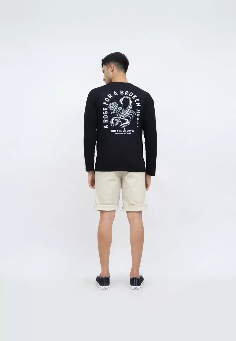 Kaos cotton combed lengan panjang pria unisex houseofcuff Scorpion