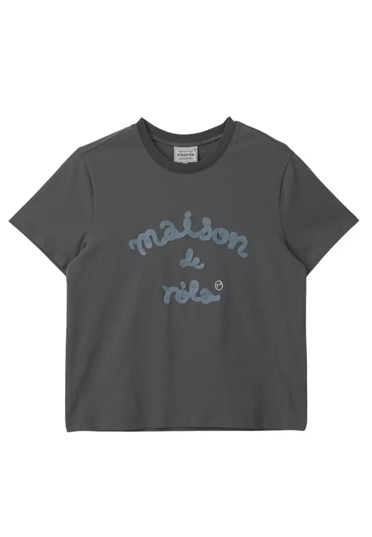 Maison De Rola Embroidery T-Shirt Charcoal