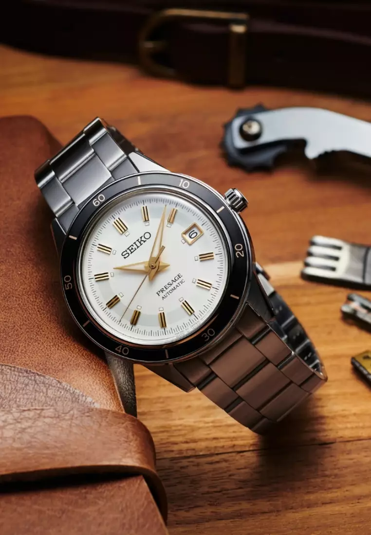 Seiko Presage Style 60’s Series Ivory Dial Stainless Steel Band Automatic Watch SRPG03J1
