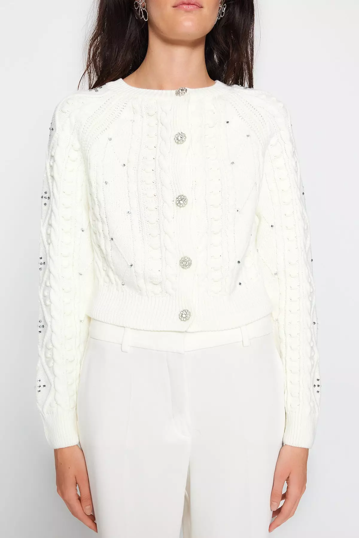 Embroidered Knitwear Sweater-cardigan