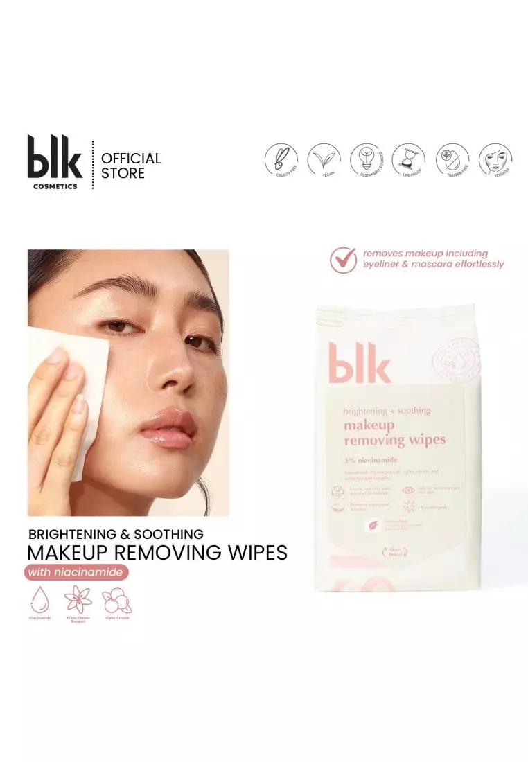 Discount on Blk Cosmetics  shoes - SKU: Blk Skin Brightening & Soothing Makeup Removing Wipes +niacinamide