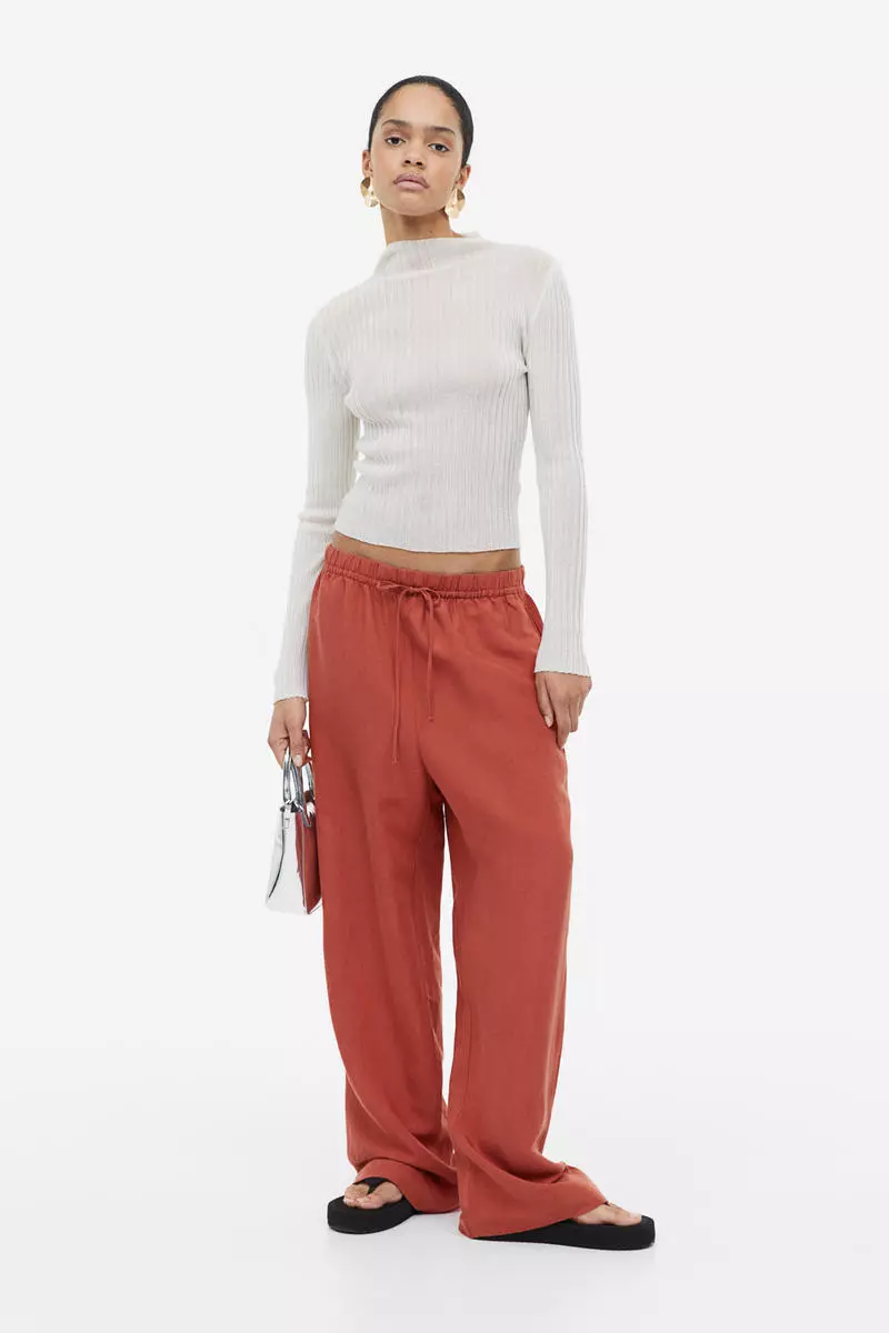 Pull on linen on sale pants