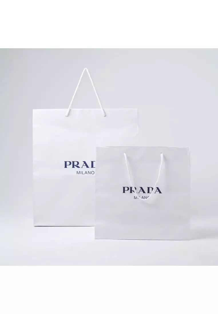 Jual Prada Tas PAPER BAG PRADA TEXT BLACK WHITE 100% ORIGINAL Original ...