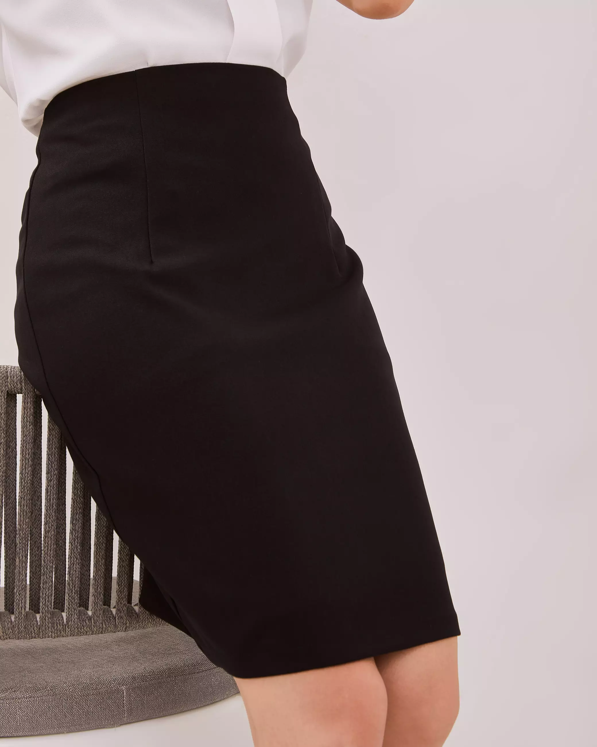 Urban Exchange Gabriela Black Mini Pencil Skirt - Bawahan Rok Pendek Formal Hitam Warna Black