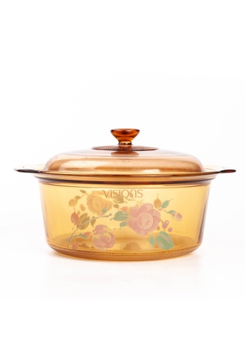 Visions Visions 5L Ceramic Glass Covered Casserole - Country Rose B47C5HLDCE7713GS_1