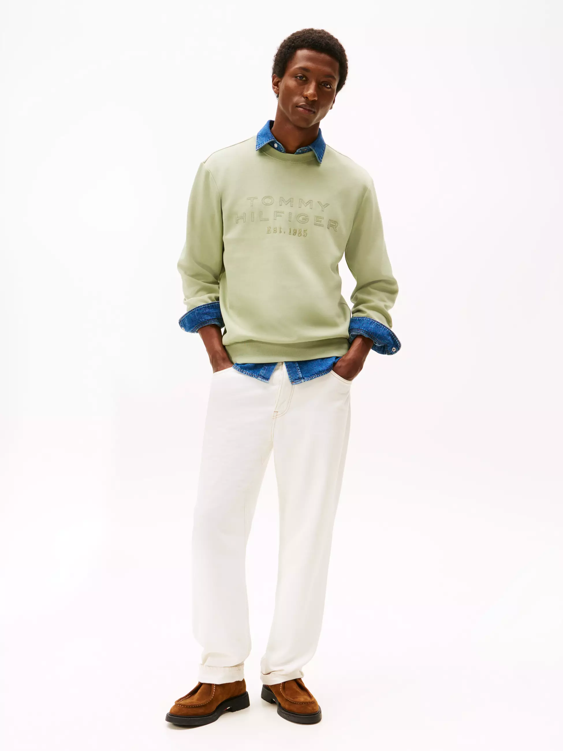 Tommy Hilfiger - Nylon Logo Applique Sweatshirt