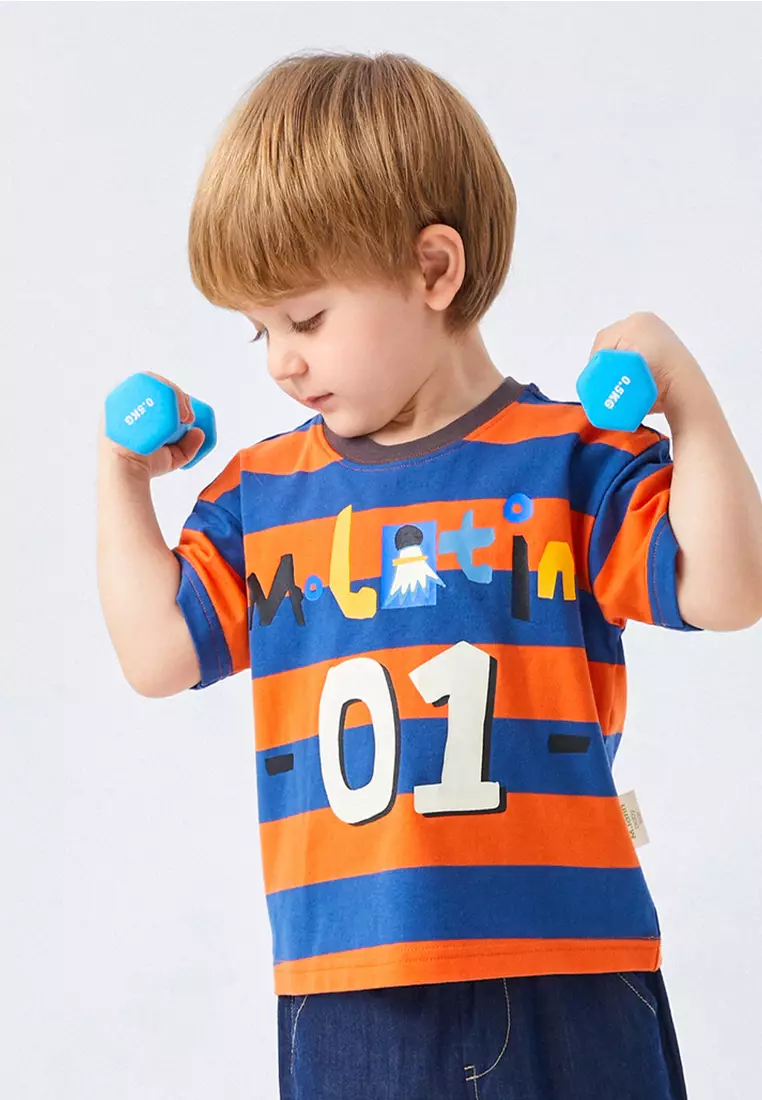 Kids Striped T-Shirt With Graphic Print
