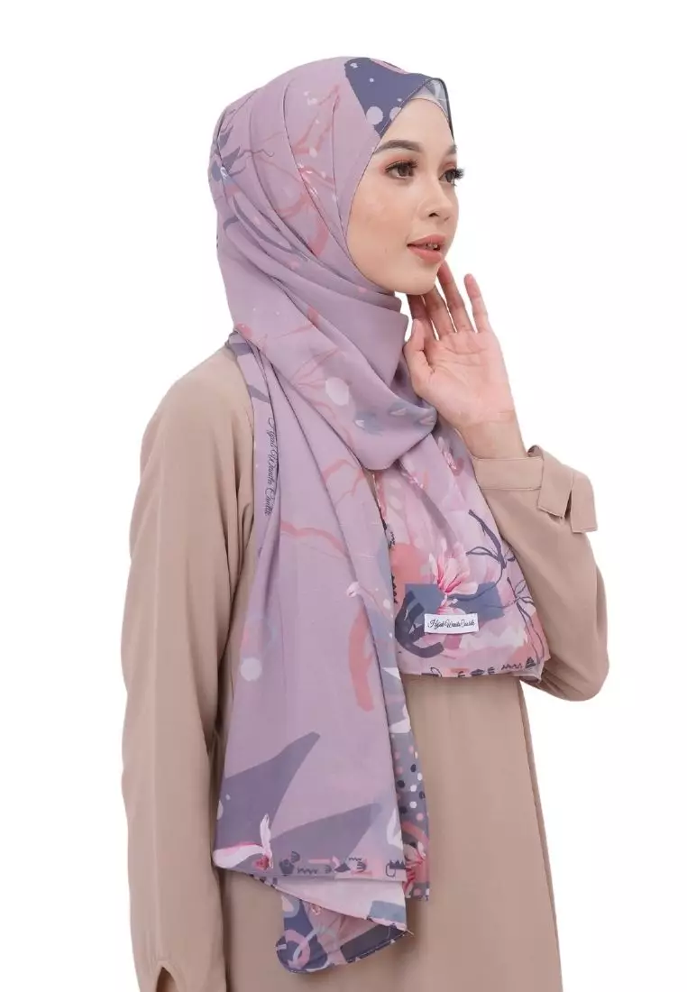 Jual Hijab Wanita Pashmina Magnolia Series Hijab Printing Premium Varian Queen