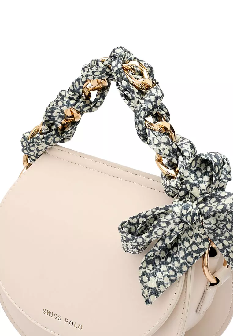 Women's Chain Shoulder Bag / Sling Bag / Crossbody Bag - Beige