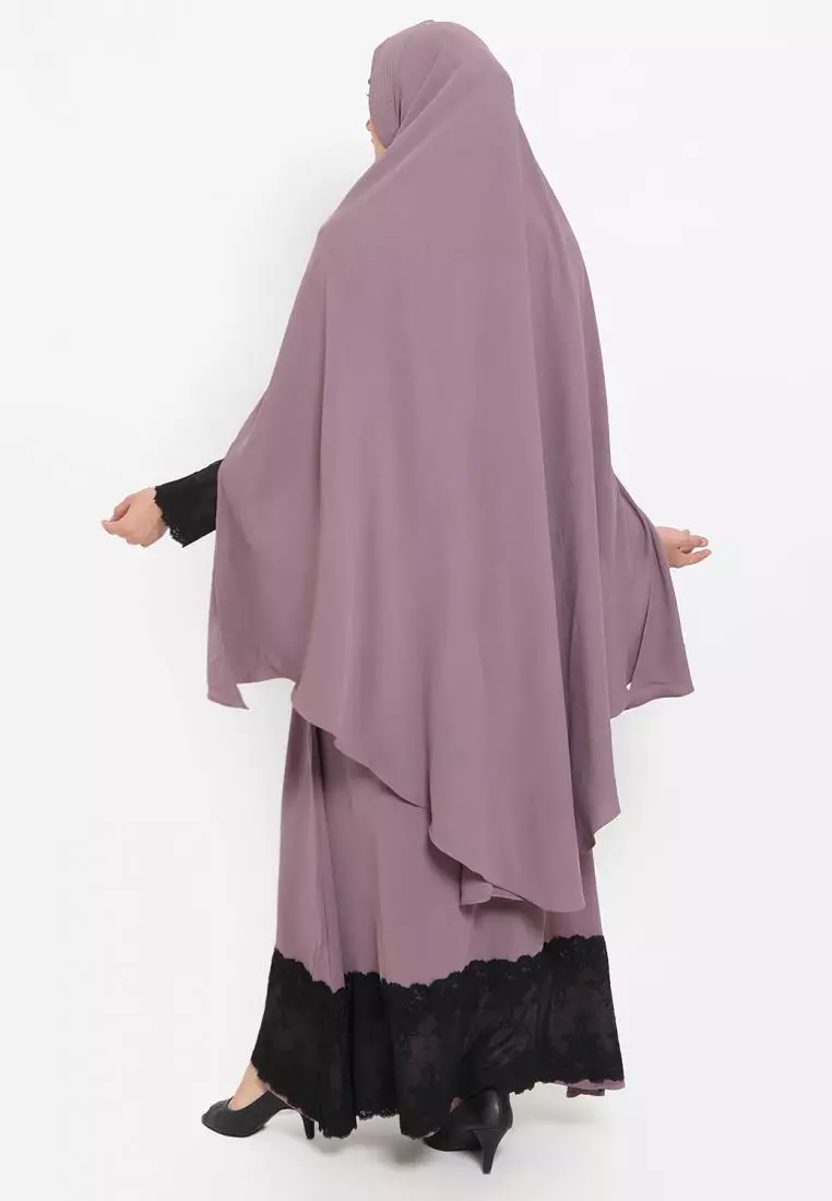 Queenza Set Gamis Wanita Muslimah By Zayidan Adzkia Brukat - Rose Taupe