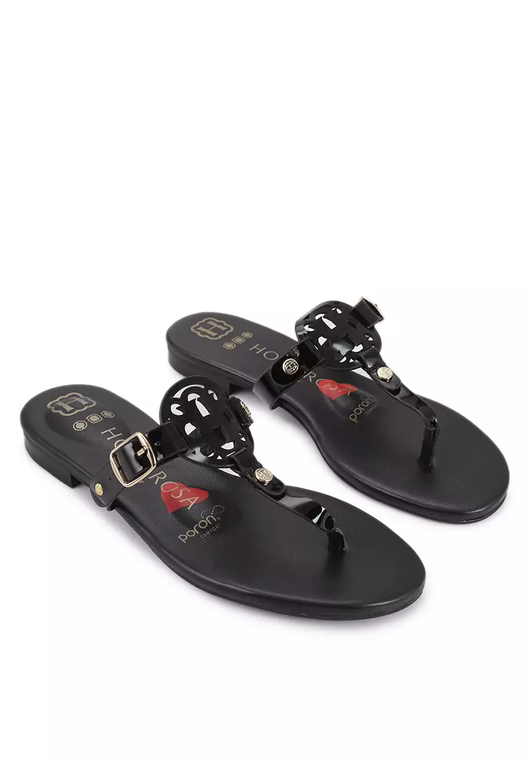 Discount on HOPE ROSA  shoes - SKU: Hope Rosa Moonraker Black Leather Sandals