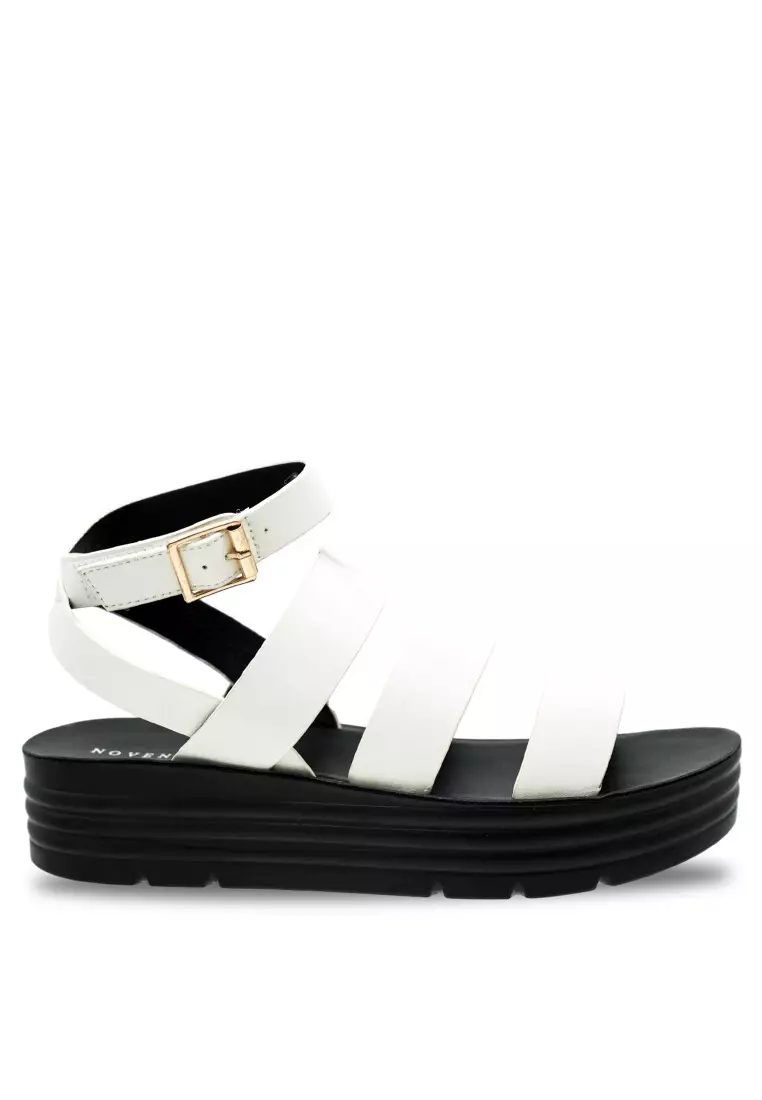 Discount on Noveni  shoes - SKU: Noveni Women Sling Back Faux Leather Strap Fashion Wedges - 240280101