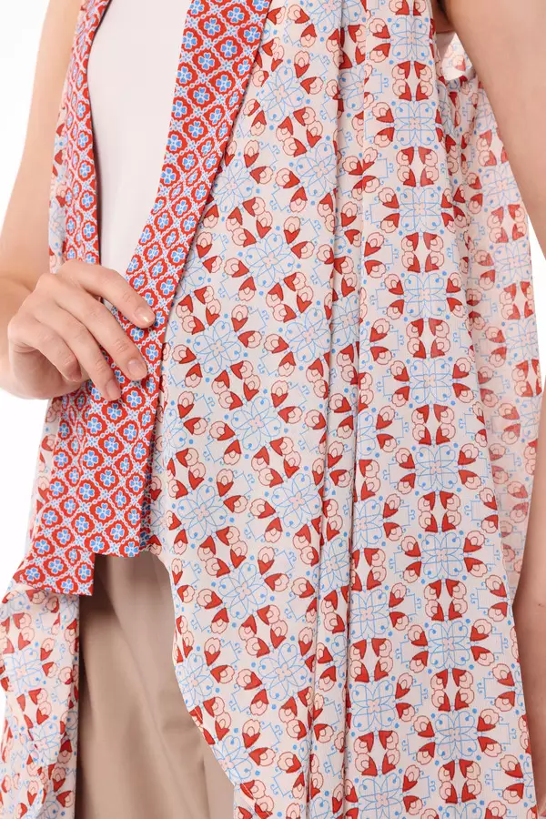 MINIMAL - Asmyra - Cardigan Flowy Motif Bunga - Red Warna Red