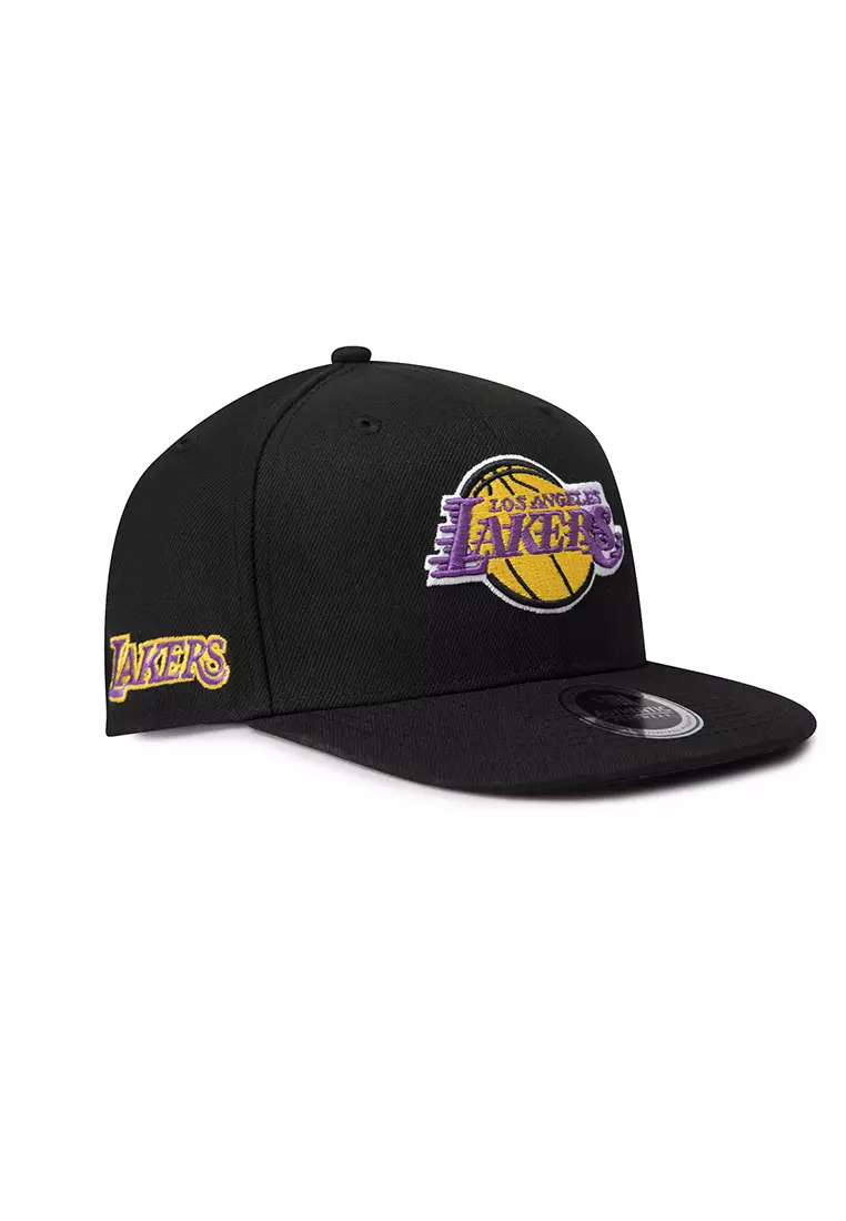 Logo Embroidery Los Angeles Lakers Mens Flat Flexfit Cap