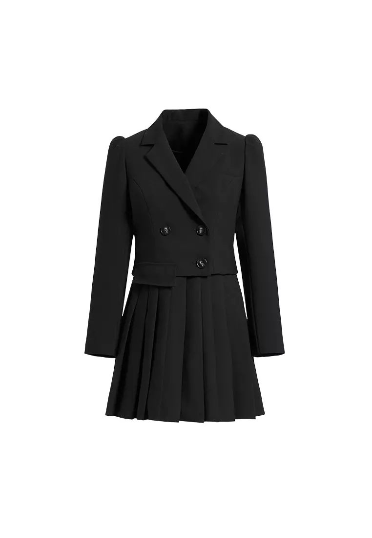 Buy Hopeshow Long Sleeve Pleated Blazer Dress 2024 Online 