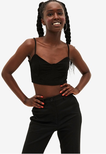 black thin strap top
