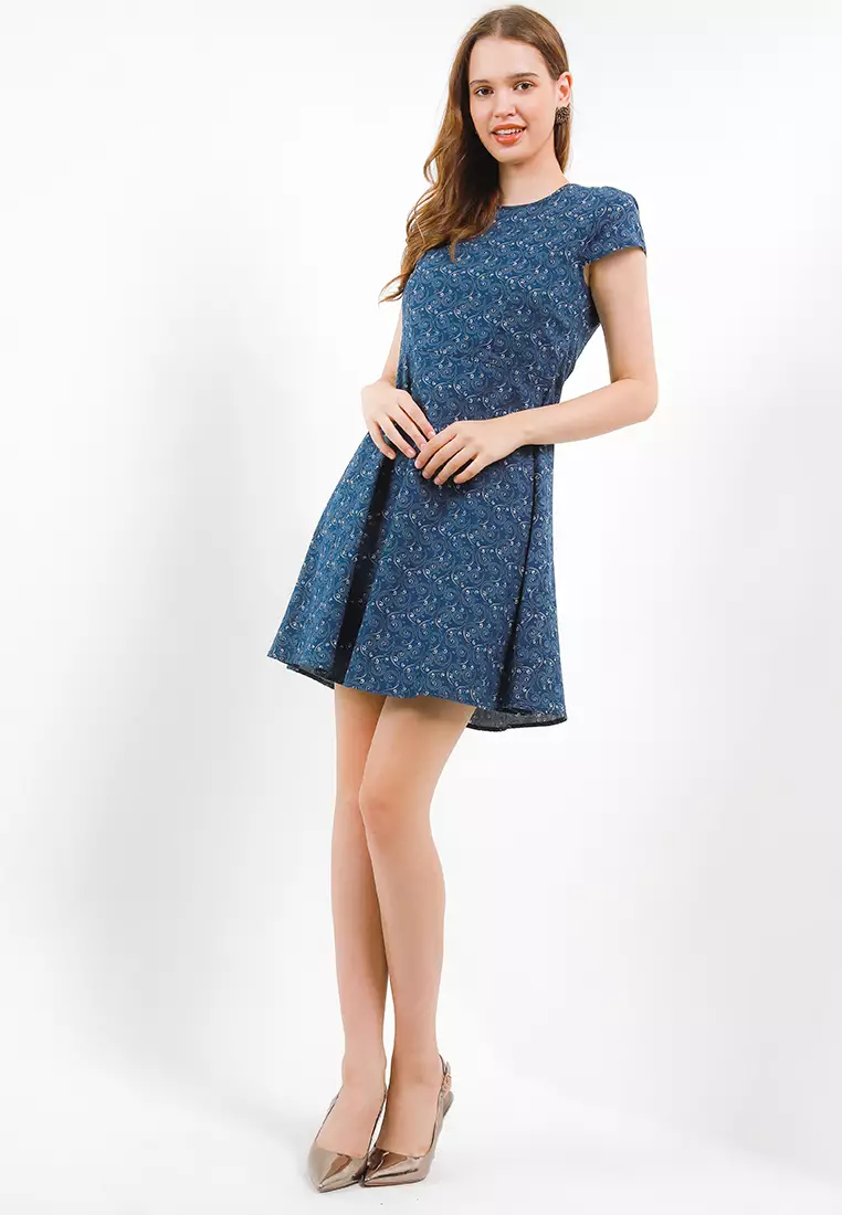 Mattie Dress In Blue Print