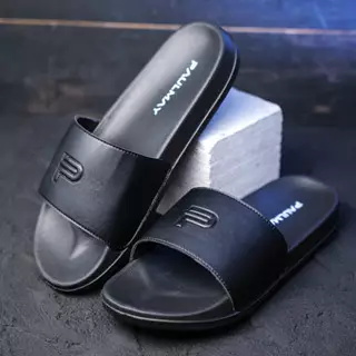 Paulmay Sandal Slide Unisex Slippers Logos Black White