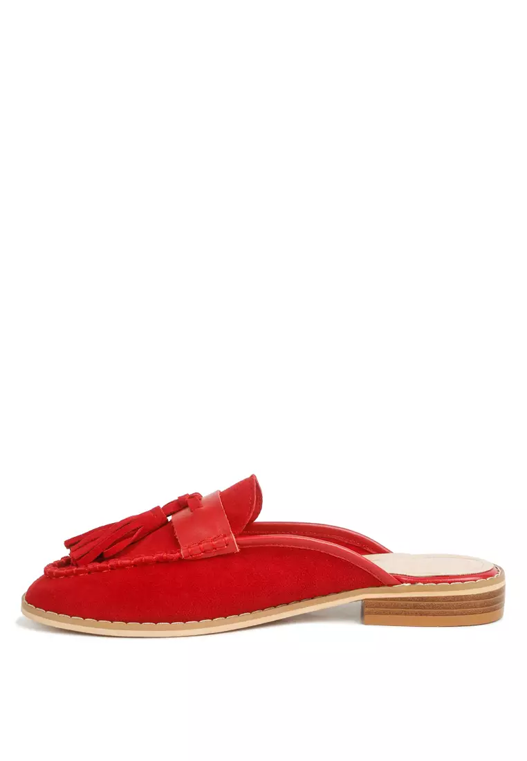 Red mules clearance shoes womens