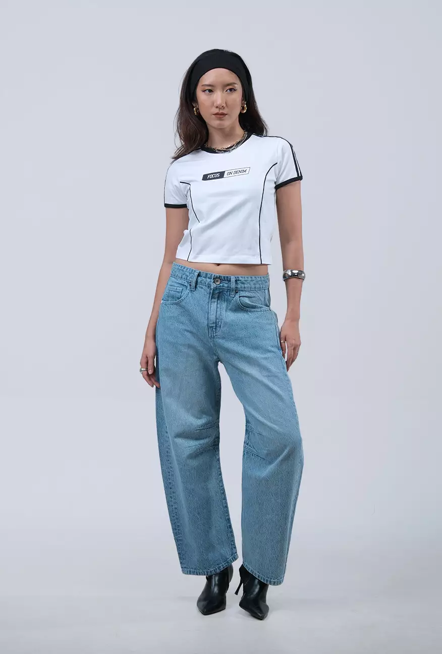 Celana Jeans Wanita Barnet Barrel Light Blue