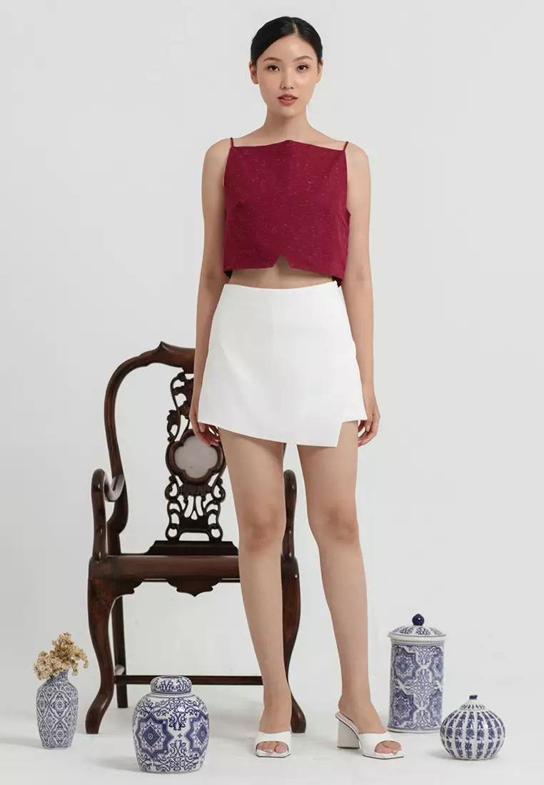 Flap Skort in White