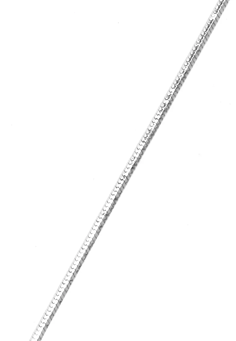 Ainsley Aksesoris Fashion Kalung Pria Wanita Necklace Liontin Balok Anti Karat Material Titanium ORIGINAL - Silver