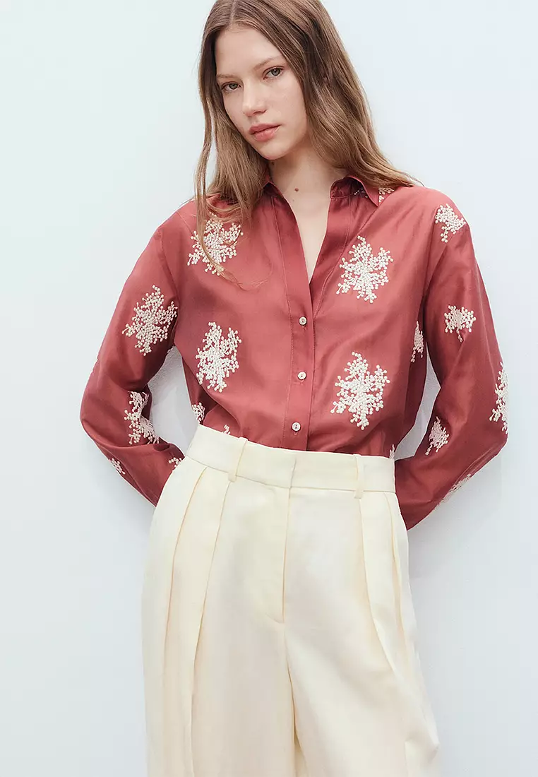 Embroidered Semi-Transparent Shirt