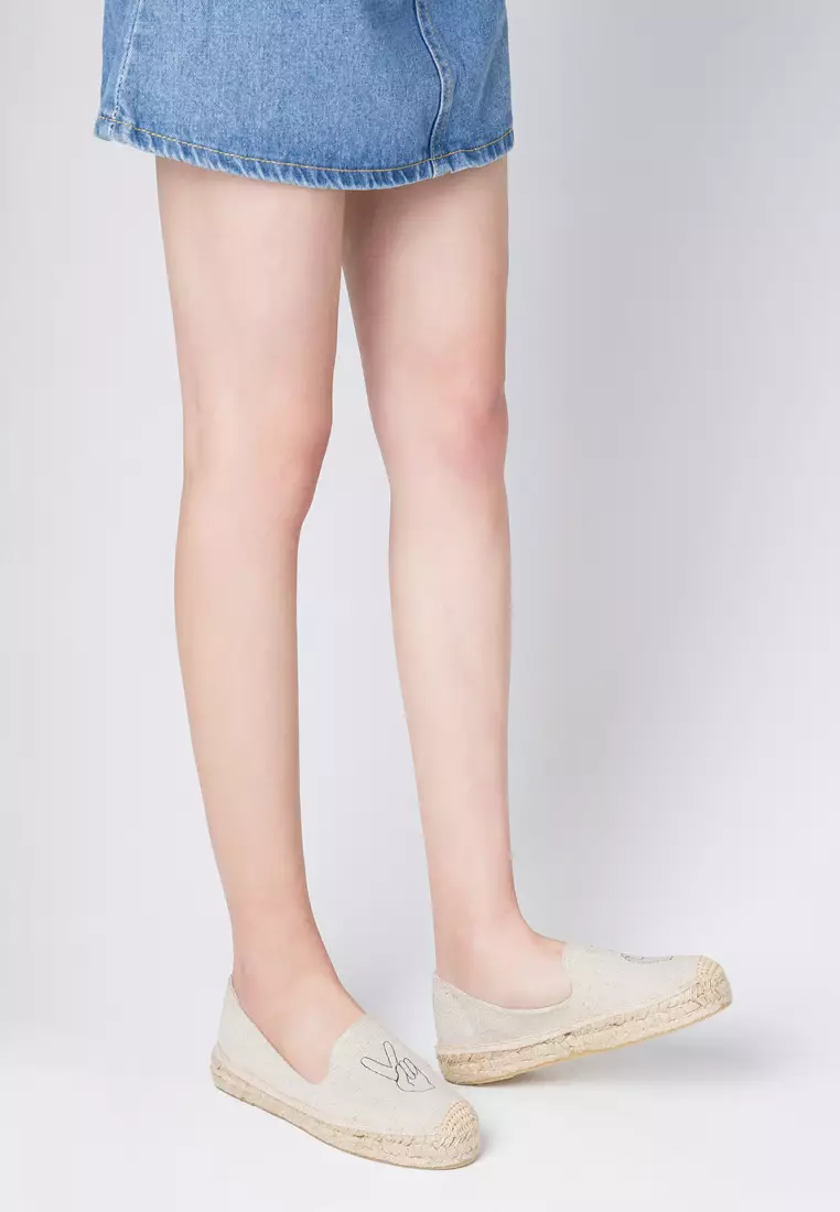 Platform Embroidered Canvas Espadrilles HB6105
