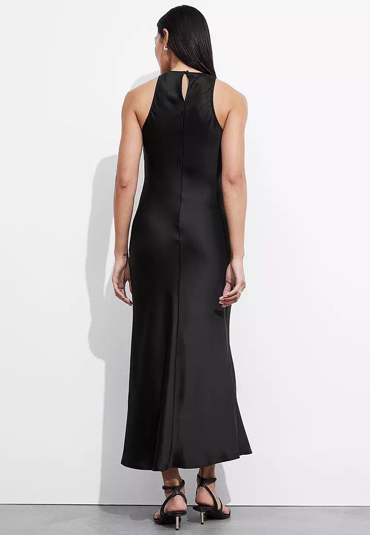 Sleeveless Satin Midi Dress