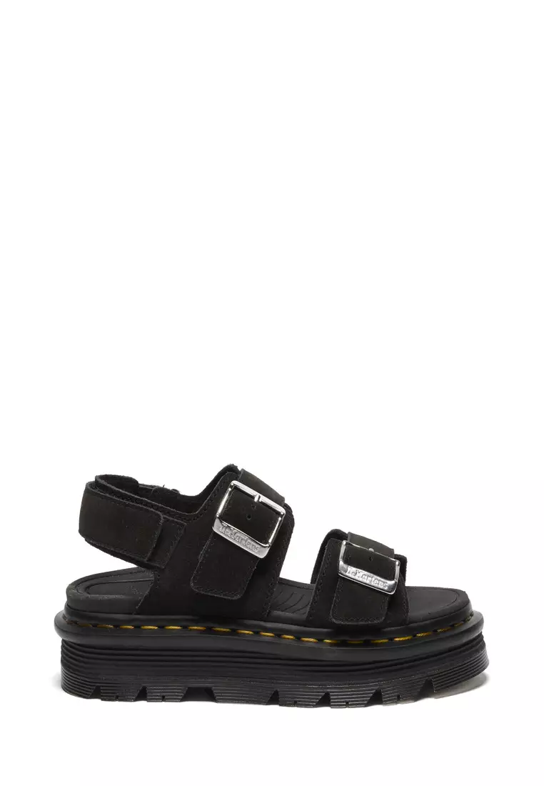 Buy Dr. Martens Zebzag Strap Suede Black Sandals Women 2026 Online