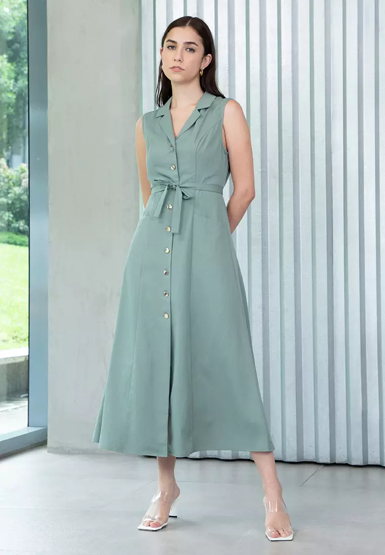 Zalora button clearance down dress