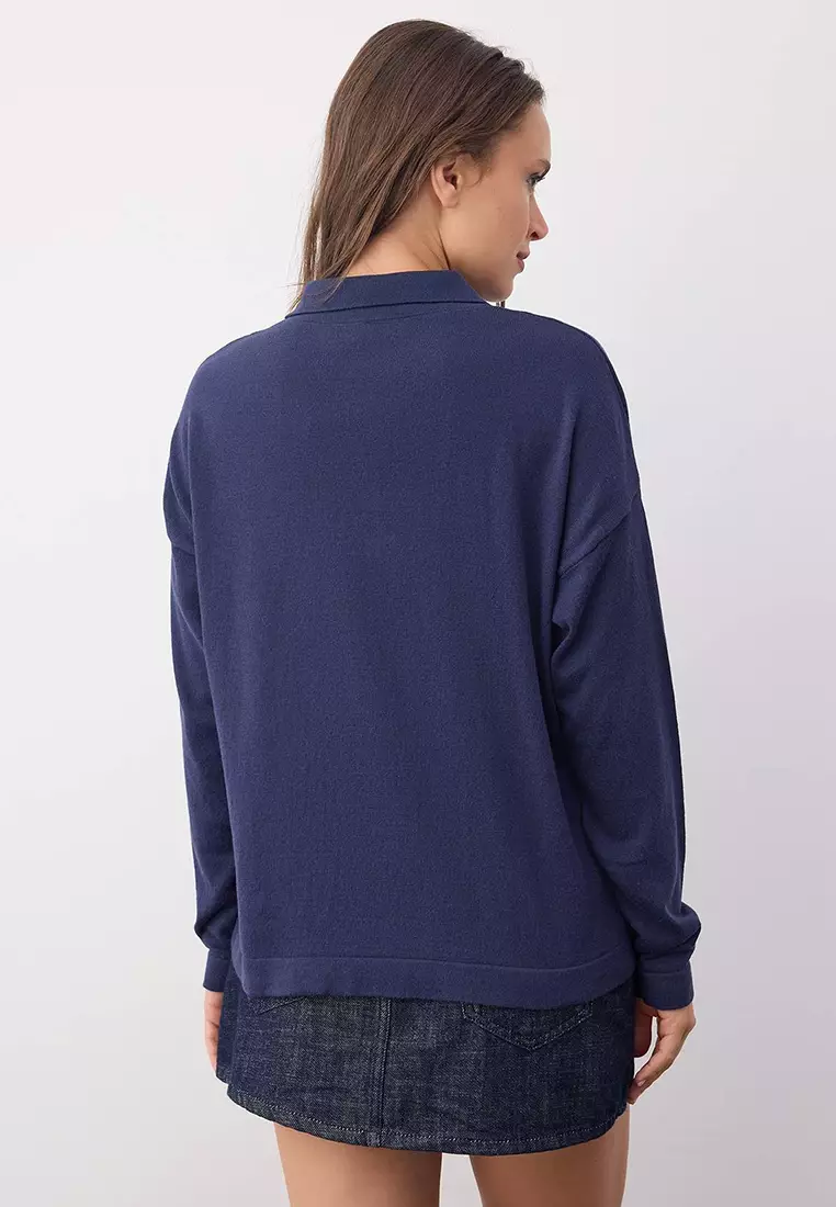 Premium Yarn Plain Wide Pattern Knit Sweater
