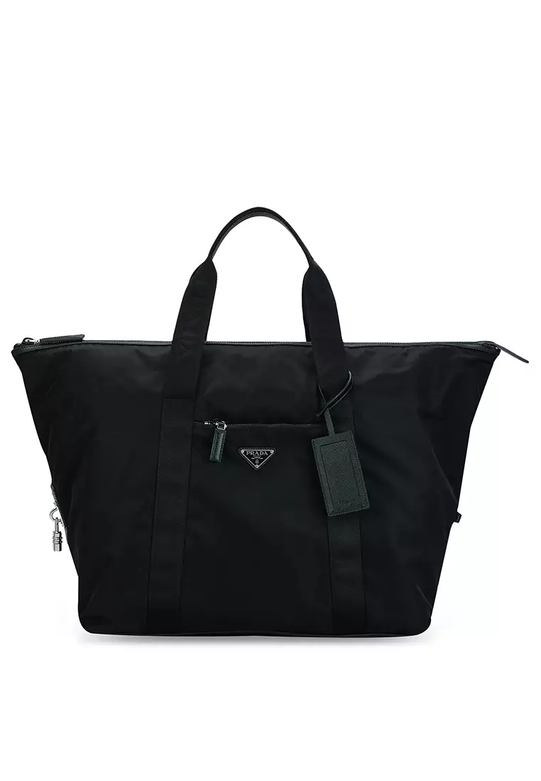 Re-Nylon and Saffiano Leather Duffle Bag (vc)