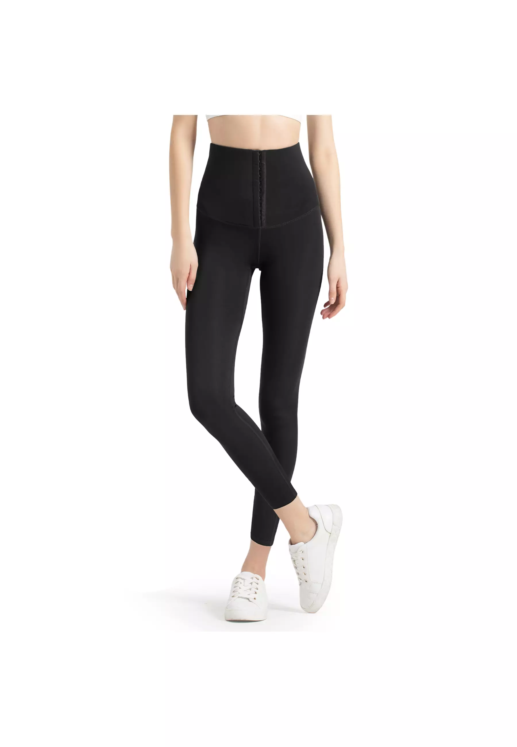 YouHave ( You’ve ) Celana Legging Korset Kait 10 High Waist Gym Running Sport Celana Senam Wanita Polos Yoga Gym Tennis Legging Pelangsing Pengencang Bokong Y00008