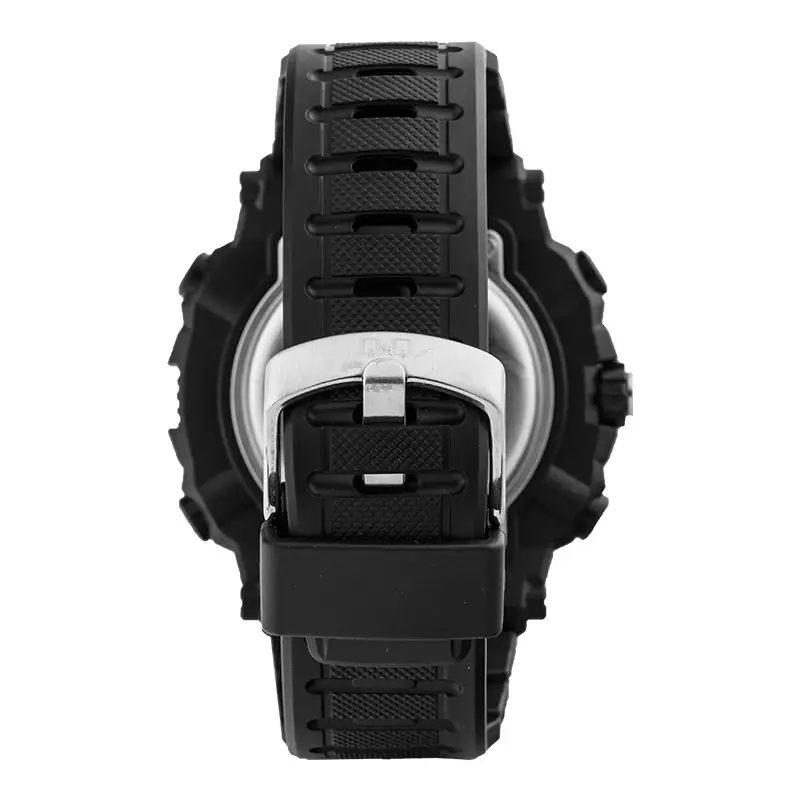 Jam Tangan Pria Q&Q Fashion GW88J006Y Men Digital Analog Dial Black Rubber Strap [No Box]