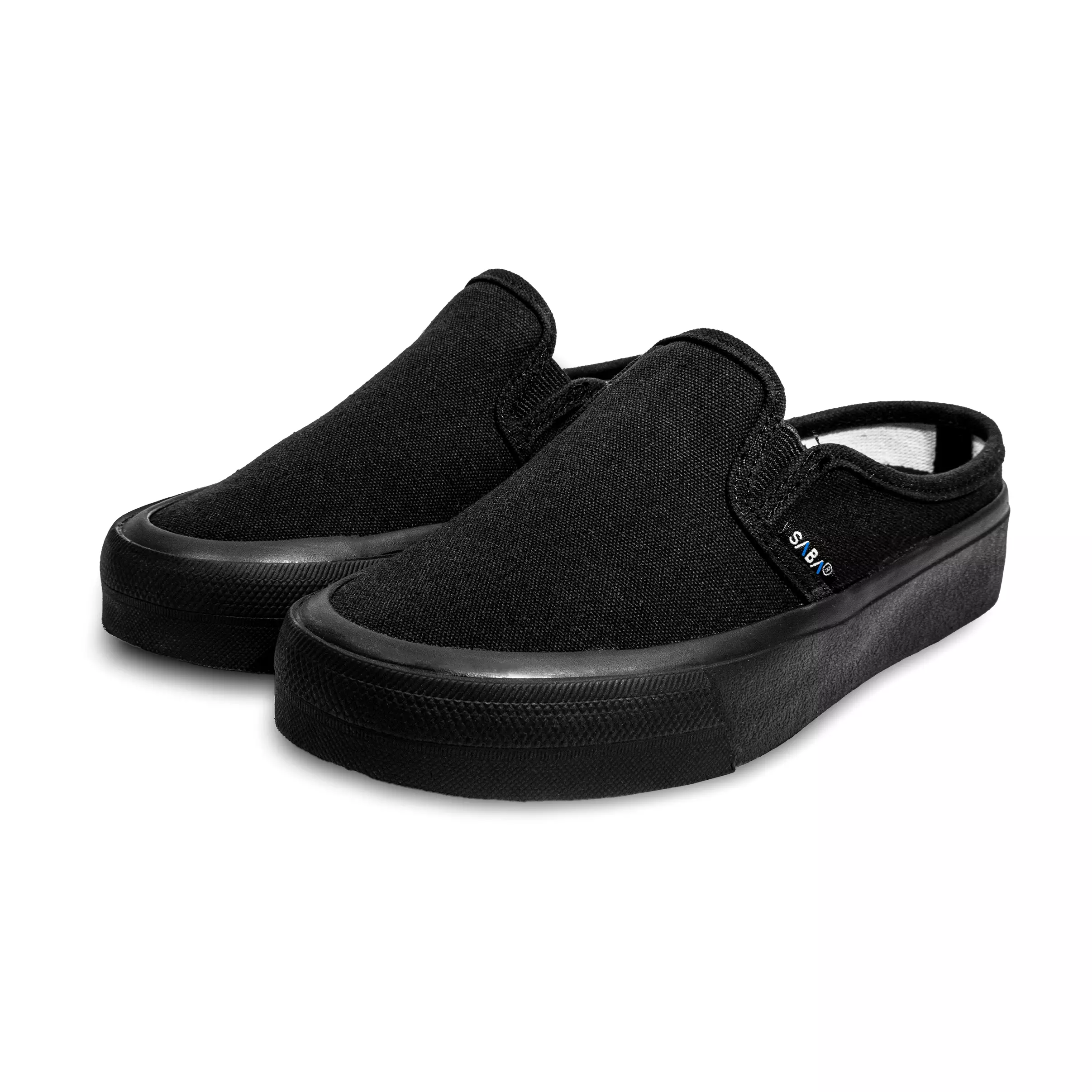 SABA Vintage Slip On Flip Mule All Black - Sepatu pria dan wanita Original 100% FM 02