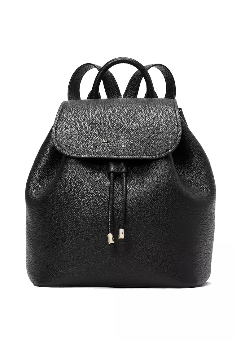 kate spade sinch pebbled leather medium flap backpack