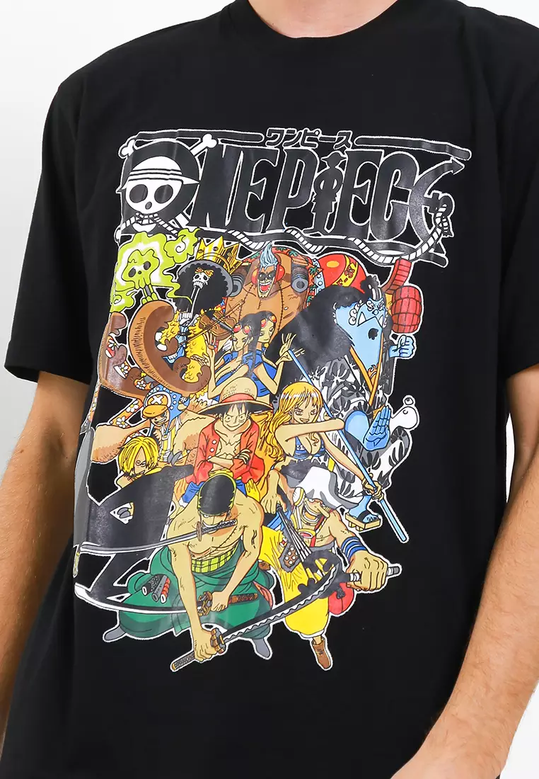 Ossu T-Shirt One Piece Anime Black Cotton Combed