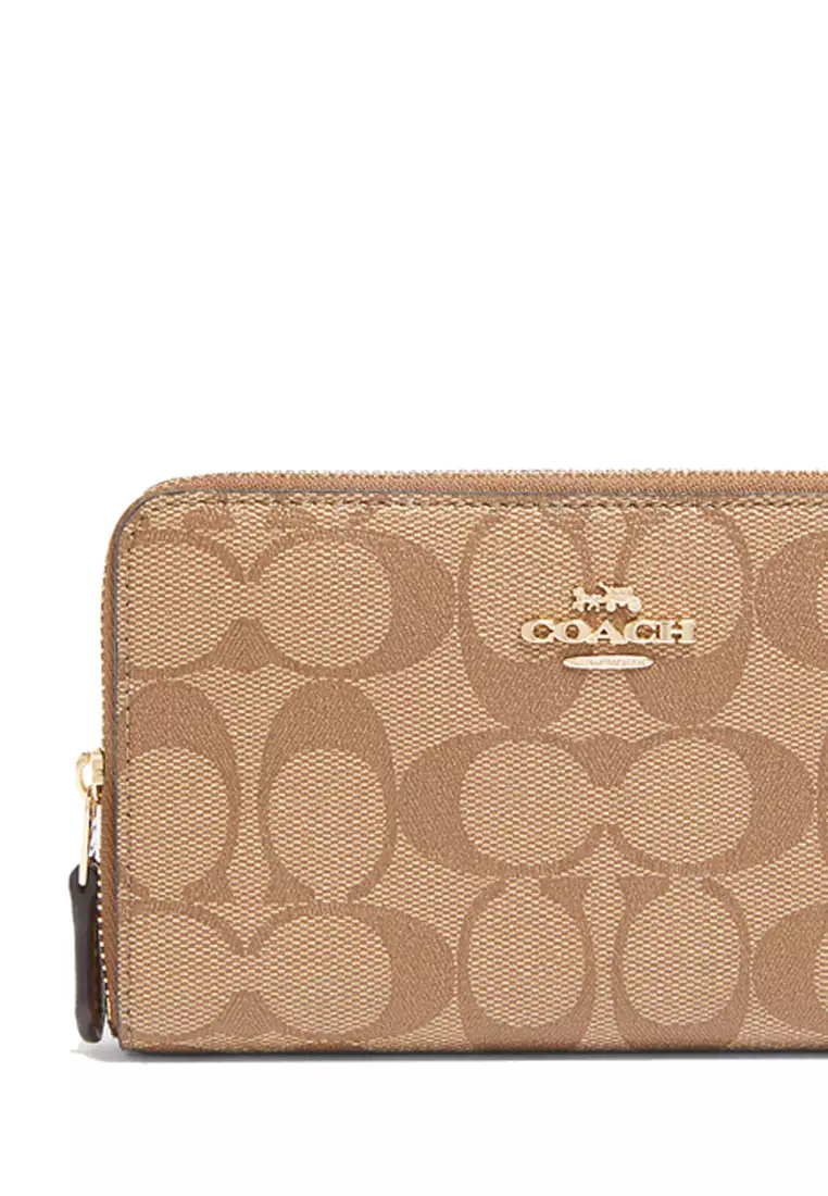 Coach Zip Card Case In Signature Canvas Brown Black C0058 – LussoCitta