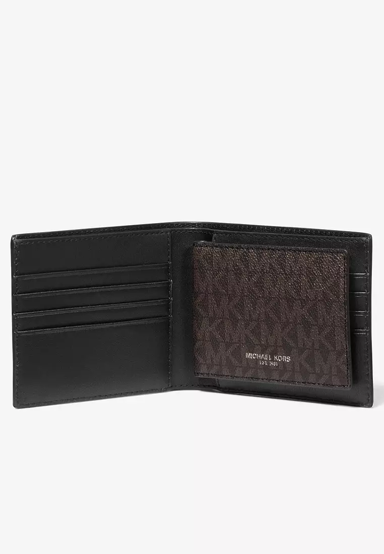 Men Cooper Billfold with Passcase - Signature Dark Brown